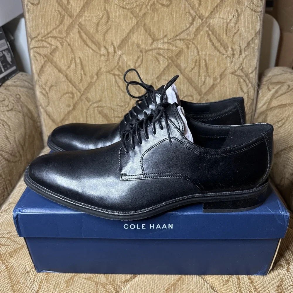 Cole Haan Mens Modern Classics Plain Toe Oxfords Black - Size 13- C38446‎ BLACK